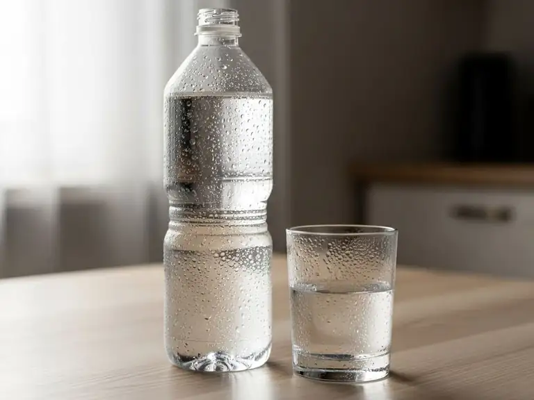 das Wasser in Flaschen